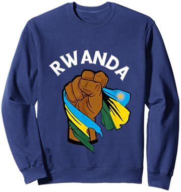 Rwandan Pride Power Handfist Rwanda Flag Rwandan Roots Sweatshirt - Sweatshirt | Navy