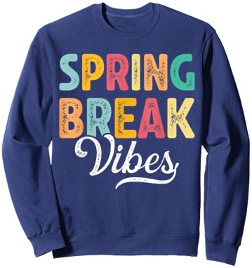 Spring Break Vibes Retro Matching Beach Vacation for Kids Sweatshirt - Sweatshirt | Navy