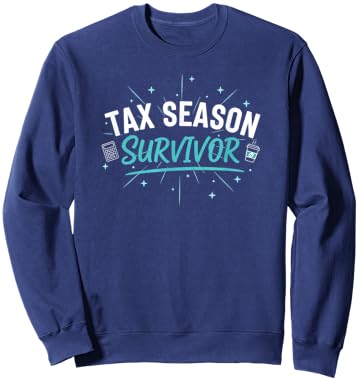 Tax Season Survivor Accountant Funny Saying Sweatshirt - Sweatshirt | Navy