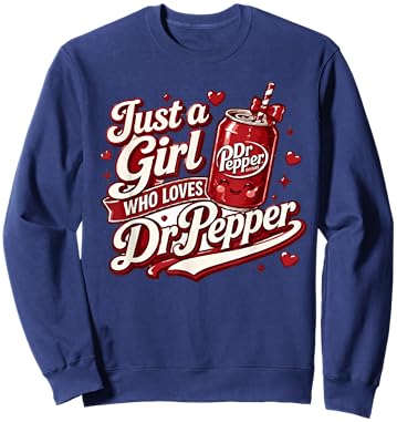 Just a Girl Who Loves Retro Soda Funny Soft Drink Women Kids Sweatshirt - Sweatshirt | Navy