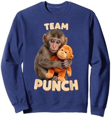 Adorable Cute Baby Monkey Men Women Kids Team Punch Sweatshirt - Sweatshirt | Navy