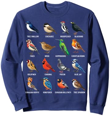 Garden Birds Ornithology Nature Educational Boys Girls Kids Sweatshirt - Sweatshirt | Navy
