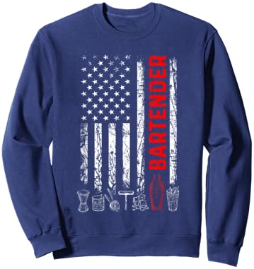 US Flag Bartender - Tapster Bartending Bar Pub Owner Sweatshirt - Sweatshirt | Navy