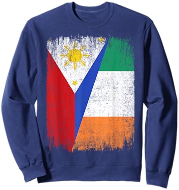 Half Philippines Ireland Flag Filipino Irish Roots Sweatshirt - Sweatshirt | Navy