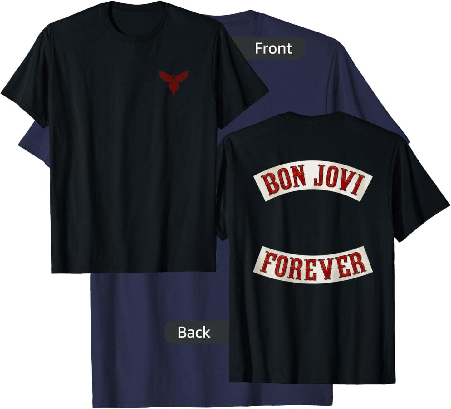 Official Bon Jovi Forever Back Print T-Shirt - T-Shirt | Navy