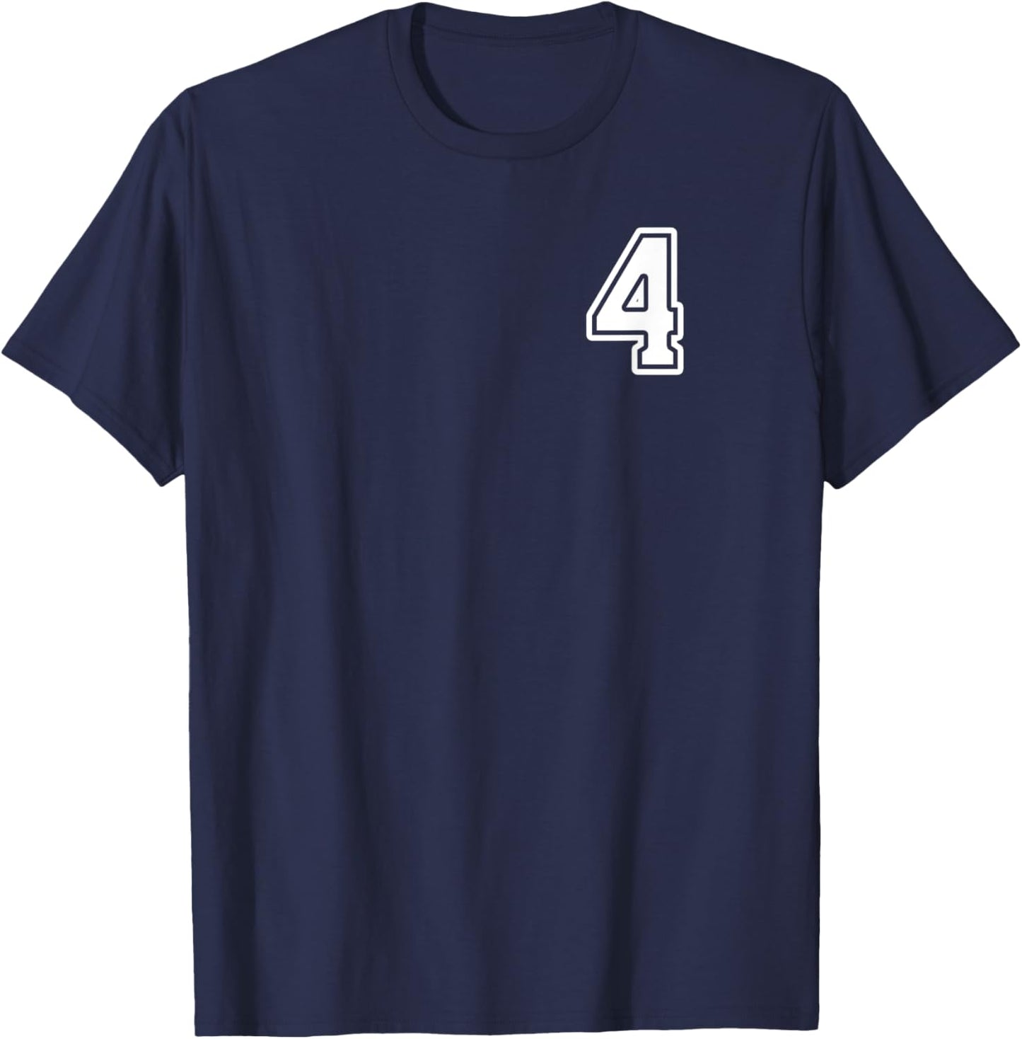 Number 4 Shirt #4 Player Sports Team Men Women Kids T-Shirt - T-Shirt | Navy