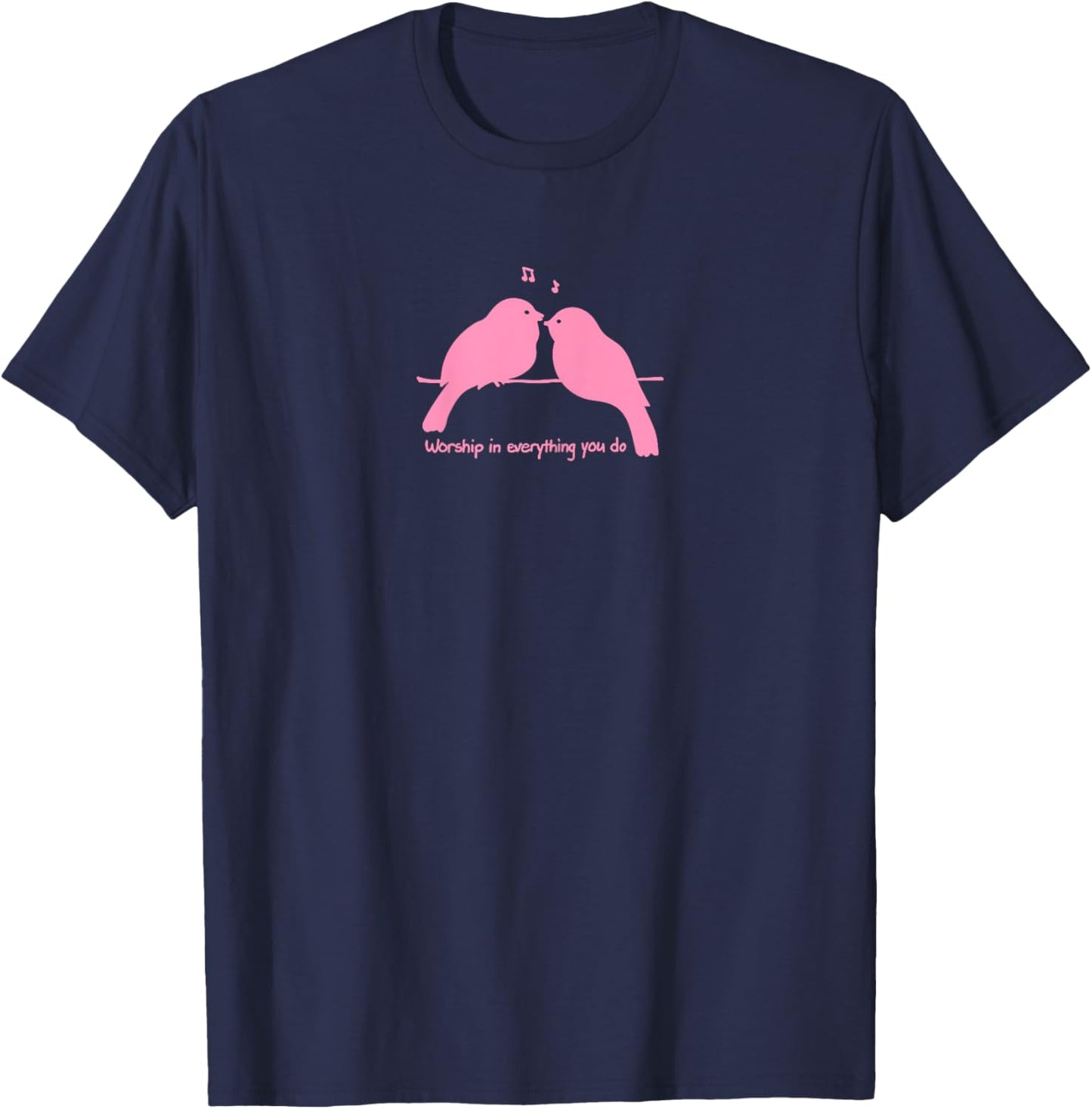 Joyful Birds Singing T-Shirt - T-Shirt | Navy