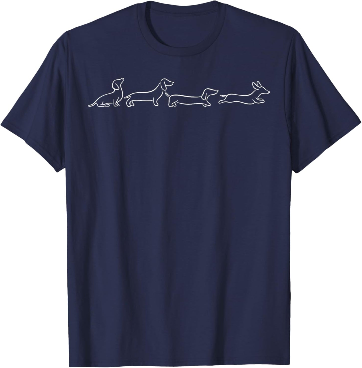 Dachshund Line Art cute Doxie Wiener Dog for woman kids T-Shirt - T-Shirt | Navy