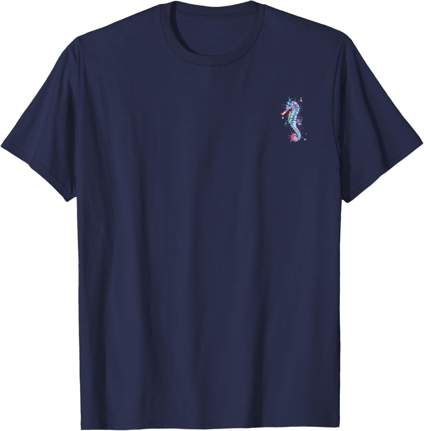 Seahorse Colored in the Pocket Ocean Life Graphic T-Shirt - T-Shirt | Navy