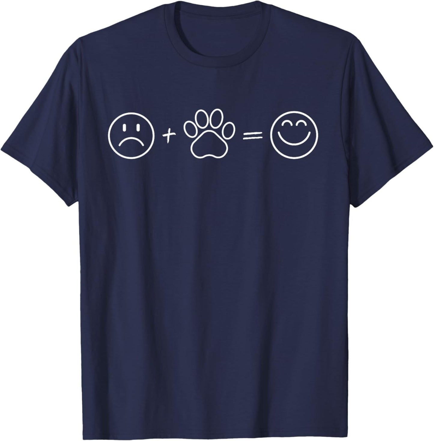 Happy with Dogs Cute Dog Motif T-Shirt - T-Shirt | Navy