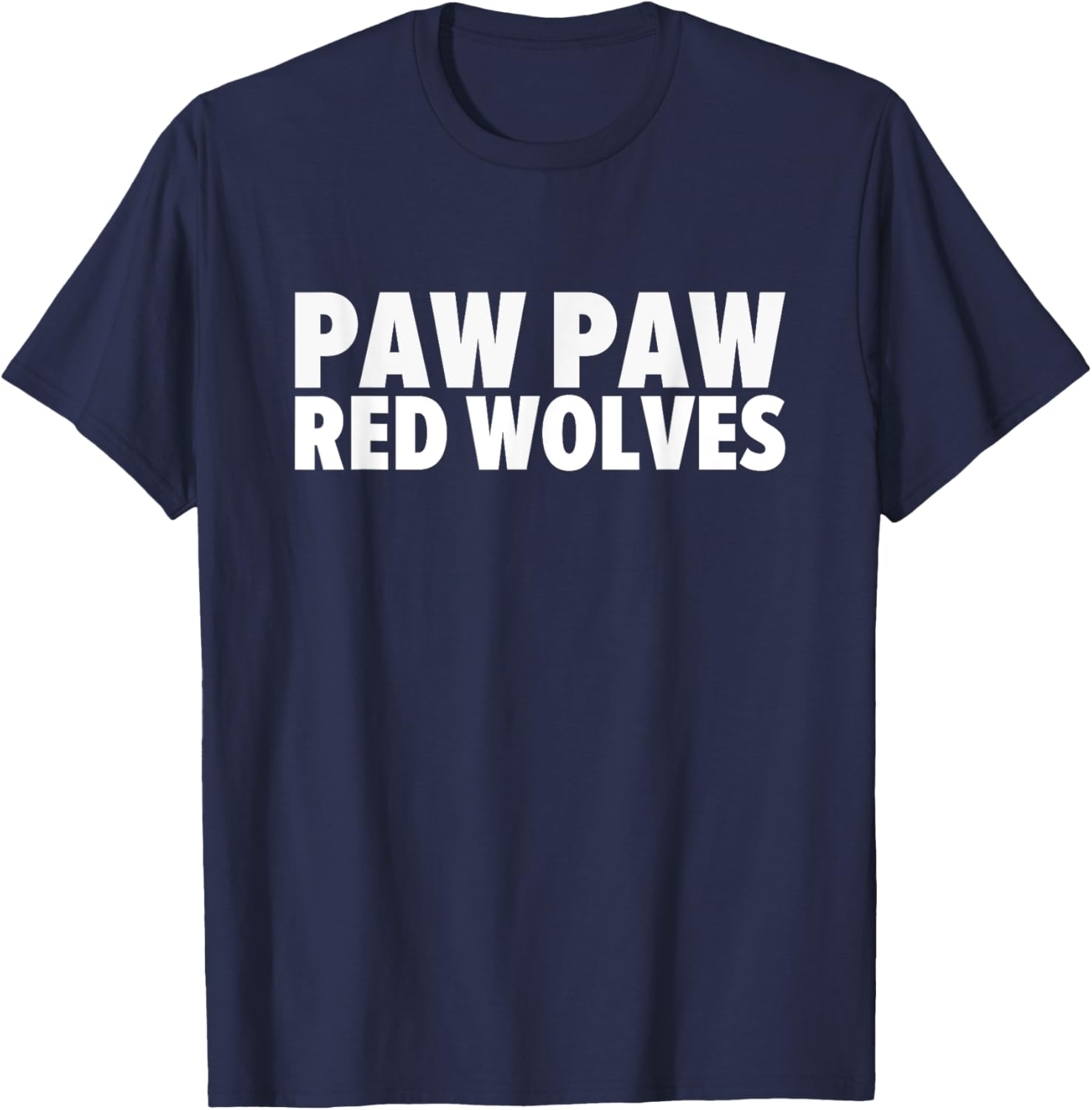 Paw Paw Red Wolves Bold T-Shirt - T-Shirt | Navy