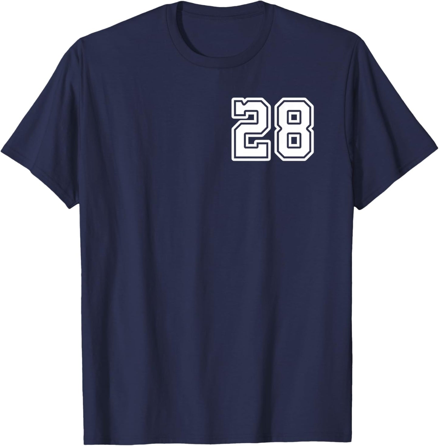 Number 28 Shirt #28 Player Sports Team Men Women Kids T-Shirt - T-Shirt | Navy