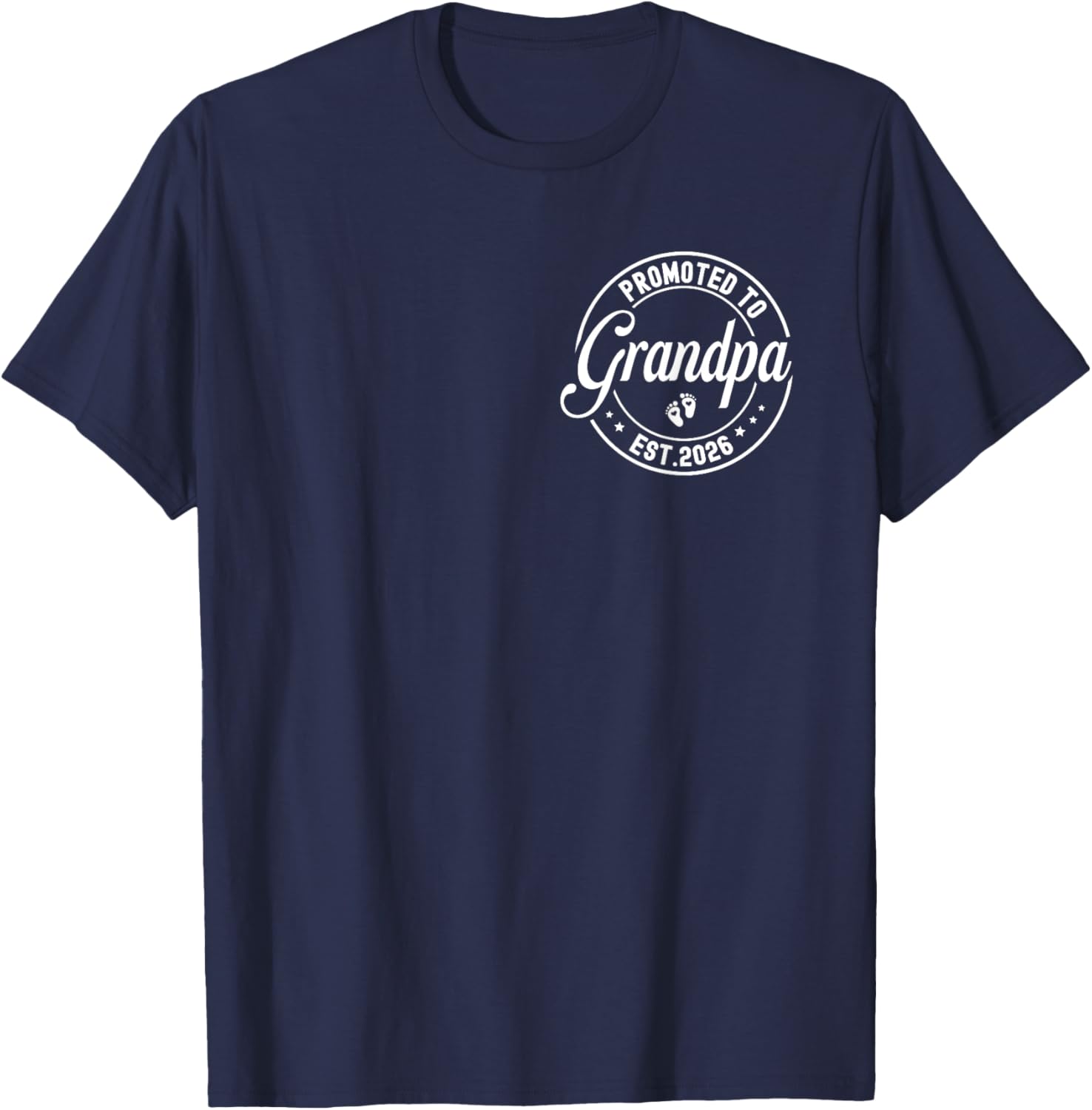 Promoted to Grandpa est. 2026 Grandparents Baby Announcement T-Shirt - T-Shirt | Navy