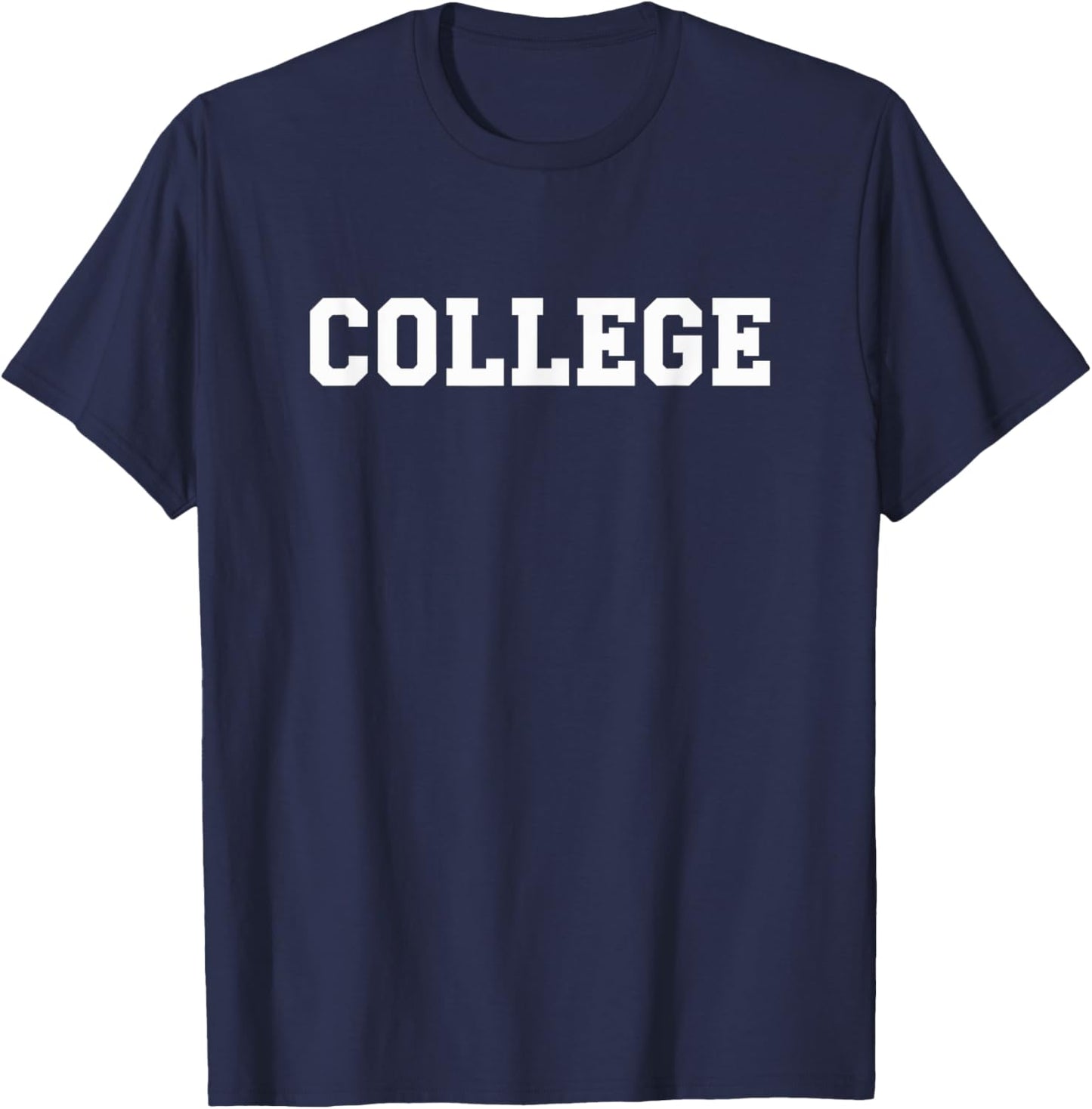 COLLEGE | Film Movie Wardrobe Shirt That Says COLLEGE T-Shirt - T-Shirt | Navy