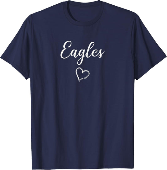 Canton Eagles Above Small Heart T-Shirt - T-Shirt | Navy