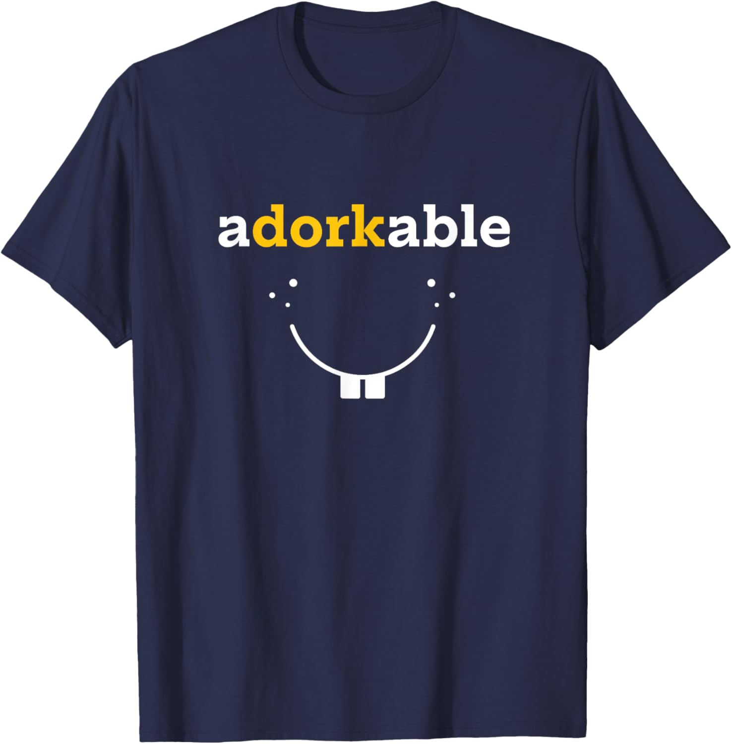 Nerdy Humor Shirt - Adorkable Adorable Dork Smiling Face T-Shirt - T-Shirt | Navy
