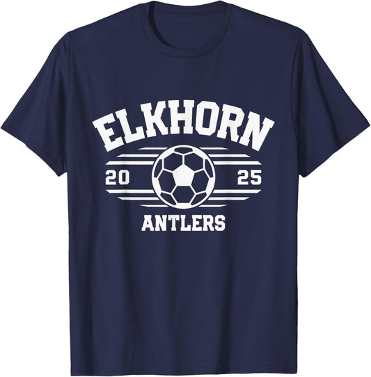 Elkhorn Antlers Soccer Ball 2025 T-Shirt - T-Shirt | Navy