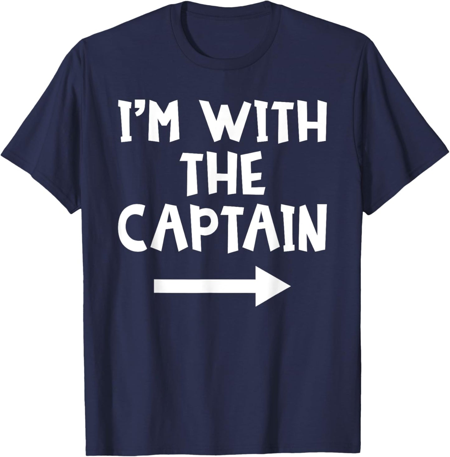 I'm With The Captain Funny Matching Couple Halloween Costume T-Shirt - T-Shirt | Navy