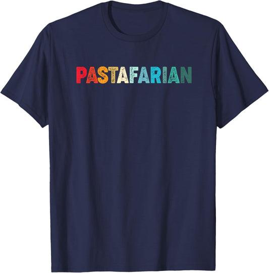 Retro Flying Spaghetti Monster Pastafarian T-Shirt - T-Shirt | Navy