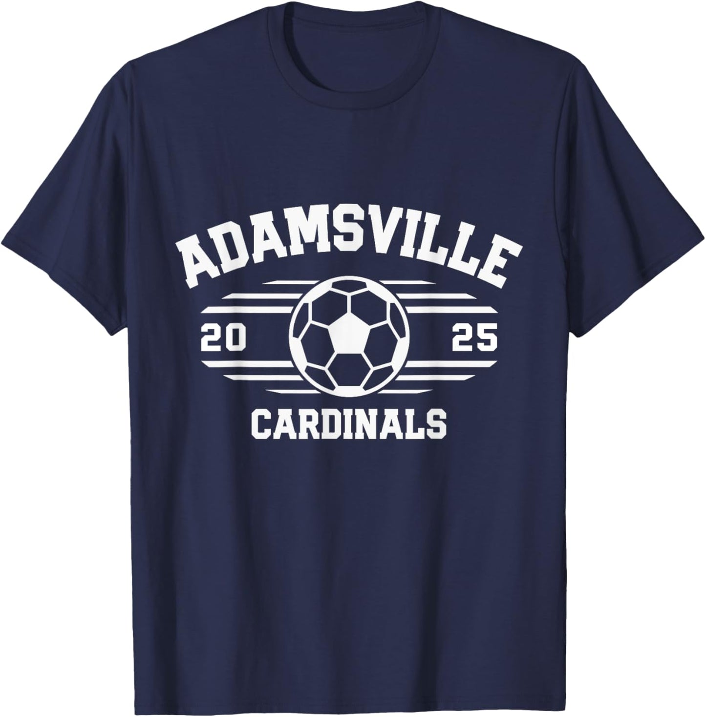 Adamsville Cardinals Soccer Ball 2025 T-Shirt - T-Shirt | Navy