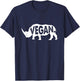 Vegan Rhino Herbivore Rhinoceros Animal Caricature Graphic T-Shirt - T-Shirt | Navy