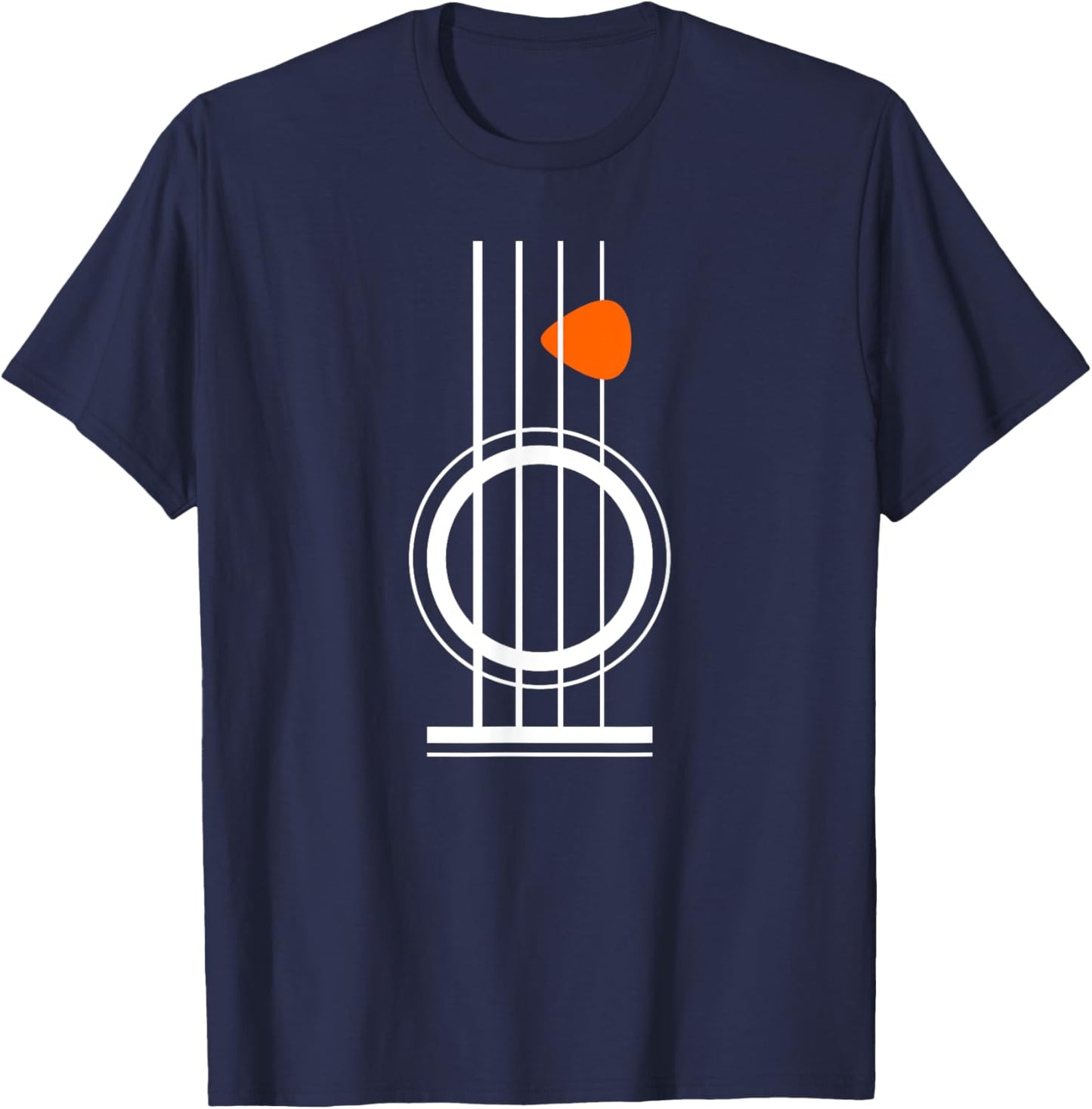4 Strings & Pick / Plectrum - Bass Guitar Player or Bassist T-Shirt - T-Shirt | Navy