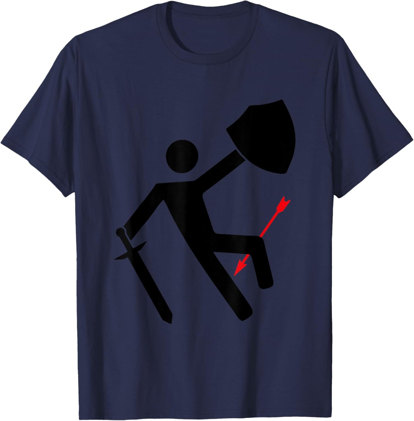 Dad Jokes Arrow To The Knee Warning Sign T-Shirt - T-Shirt | Navy