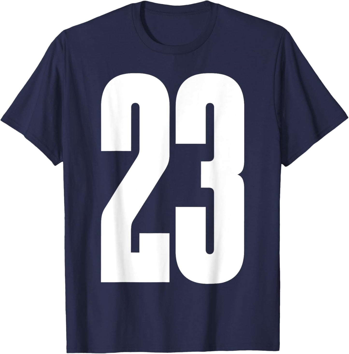 Sports Team White Number #23 T-Shirt - T-Shirt | Navy