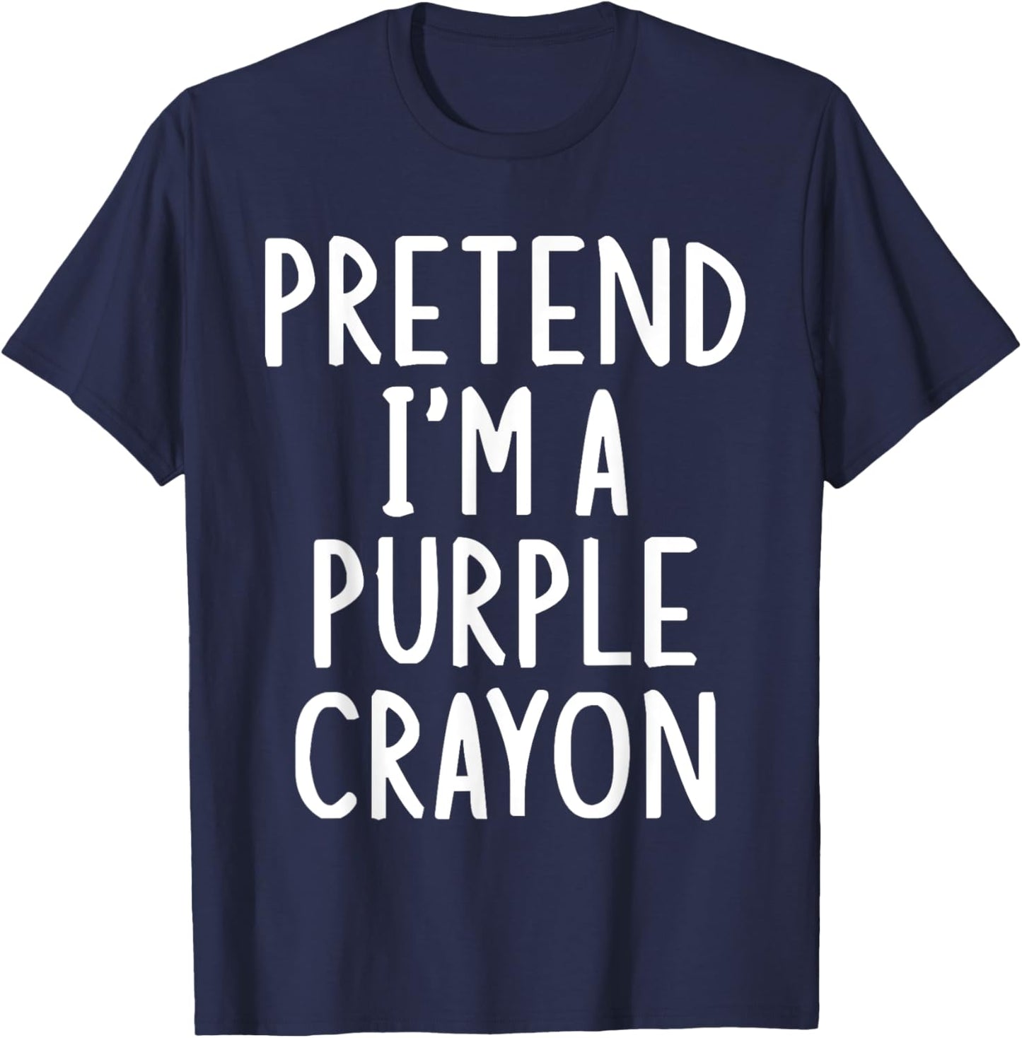Pretend I'm A Purple Crayon Easy Halloween Matching Costume T-Shirt - T-Shirt | Navy