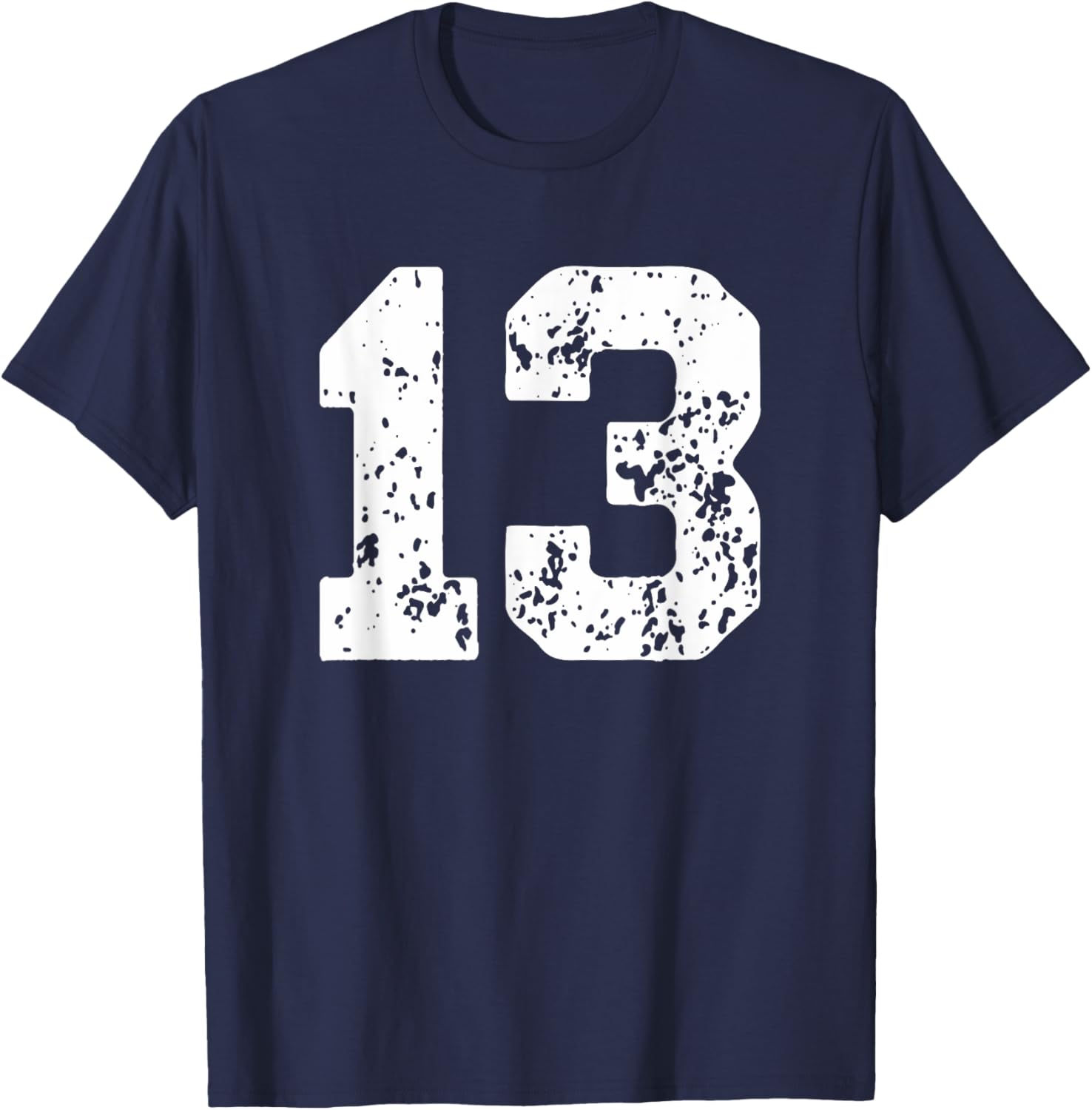 Number 13 White Best Classic College Style Birthday Funny T-Shirt - T-Shirt | Navy