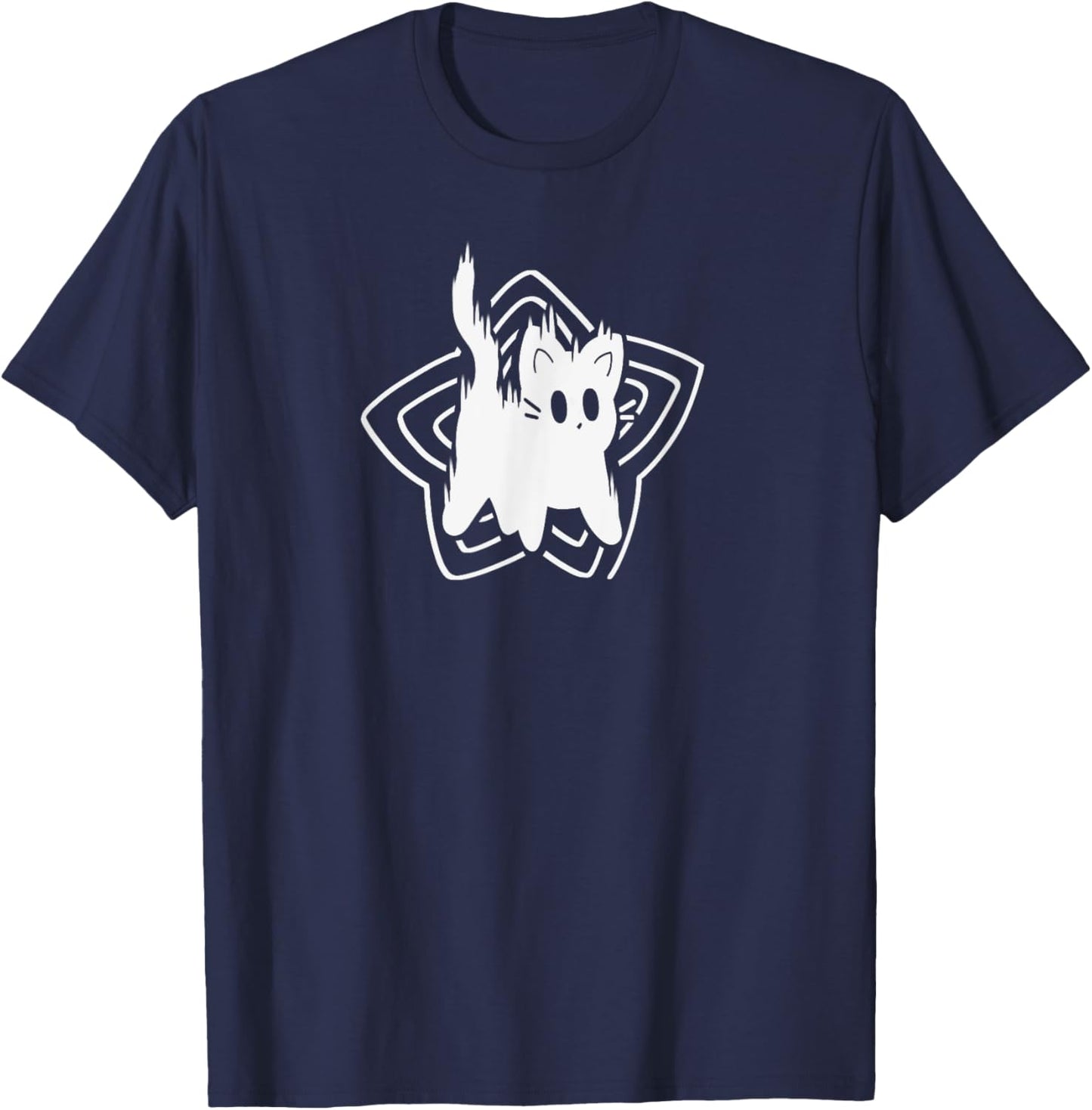 90s Y2K Cute Scary Scared Cat Tomcat Women Kids T-Shirt - T-Shirt | Navy
