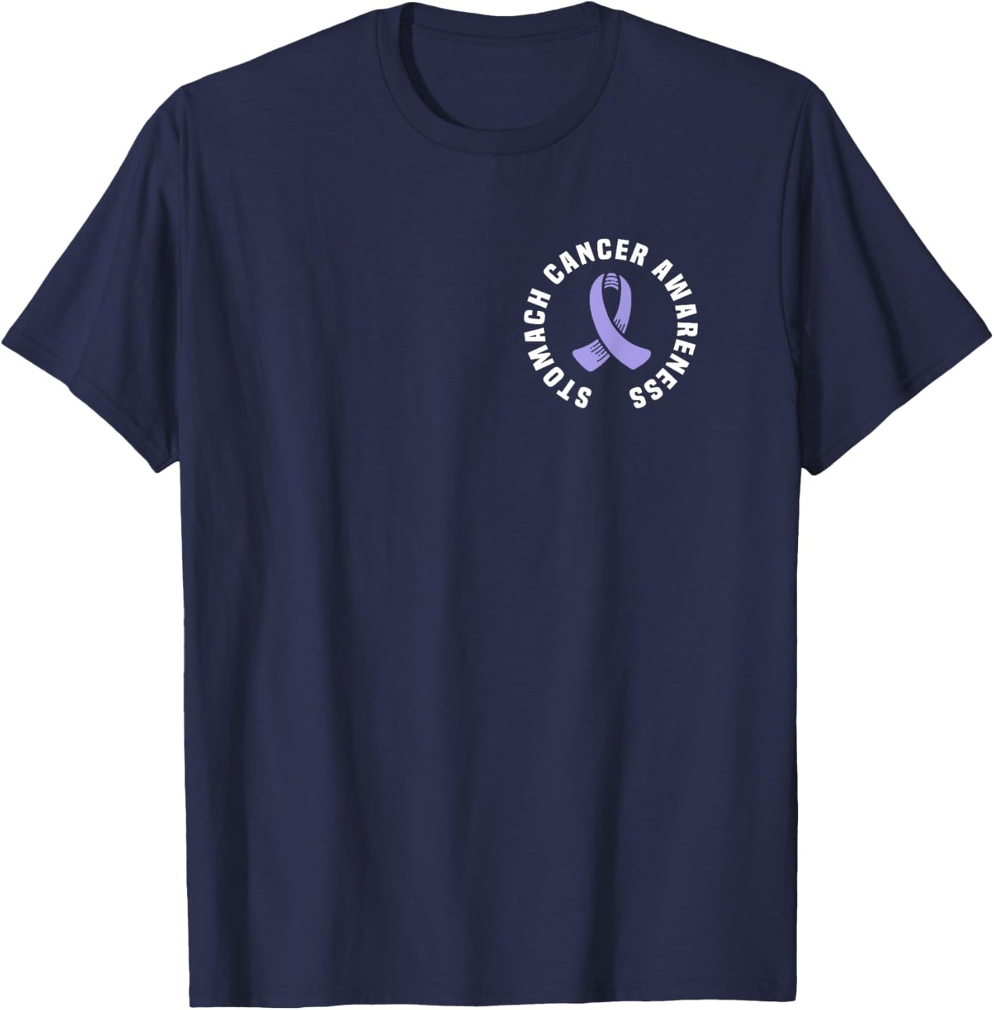 Support Stomach Cancer Awareness Periwinkle Ribbon T-Shirt - T-Shirt | Navy