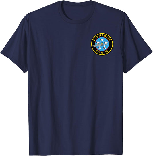 USS Nimitz CVN-68 Aircraft Carrier Veteran Flag Veterans Day T-Shirt - T-Shirt | Navy