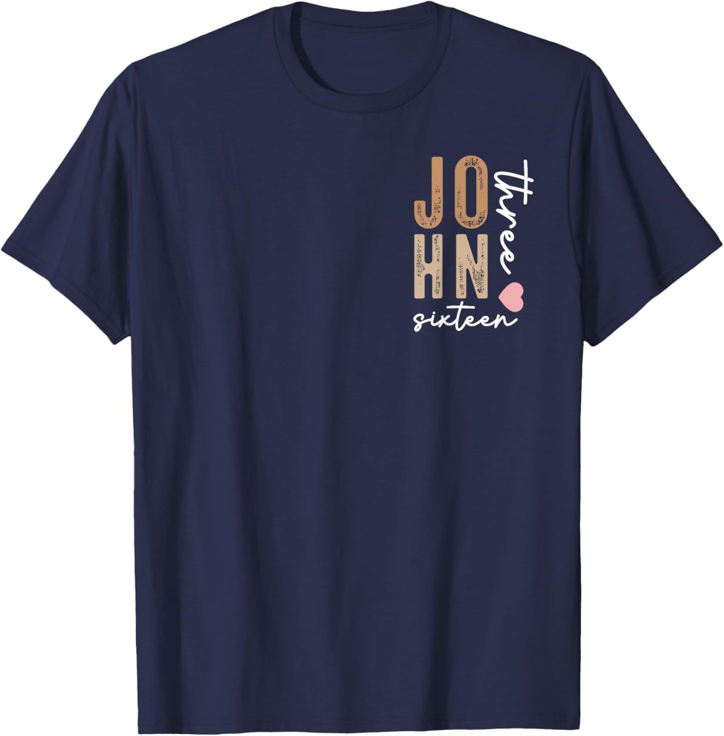 Christian For God So Loved The World Front and Back Art T-Shirt - T-Shirt | Navy