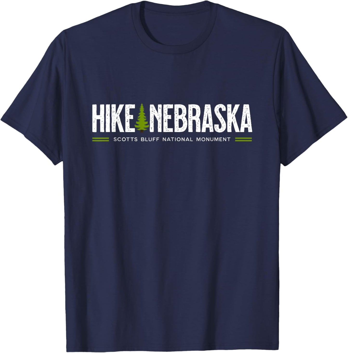 Nebraska Scotts Bluff Monument Hike Tree Retro Graphic T-Shirt - T-Shirt | Navy