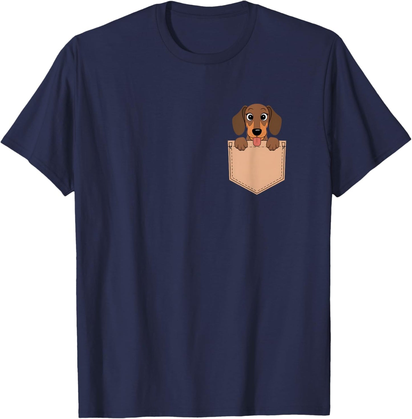 Dachshunds In Pocket Dog Owner Cute Puppy Lover Men Women Kids T-Shirt - T-Shirt | Navy