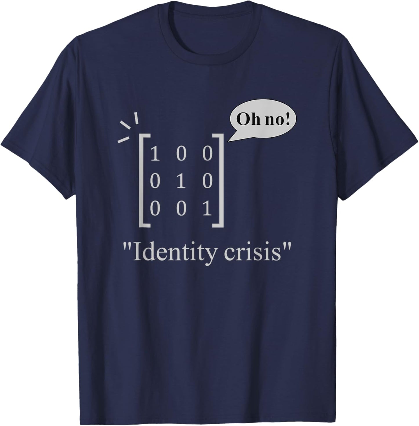 Identity Crisis | Funny Nerdy Maths Physics Linear Algebra T-Shirt - T-Shirt | Navy