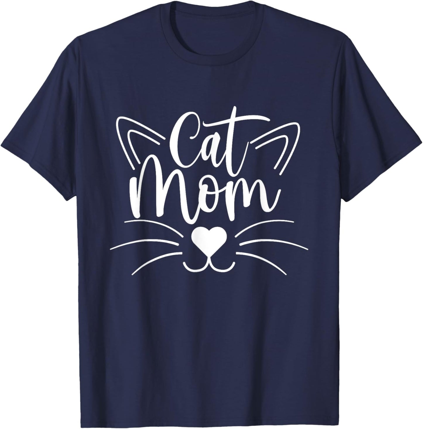 Cat Mom - Cat Lover Kitten Owner Kitty Women Girls Kids T-Shirt - T-Shirt | Navy