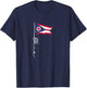 Ohio Signature Flag Pole - Elegant Patriotic Ohioan Flag T-Shirt - T-Shirt | Navy