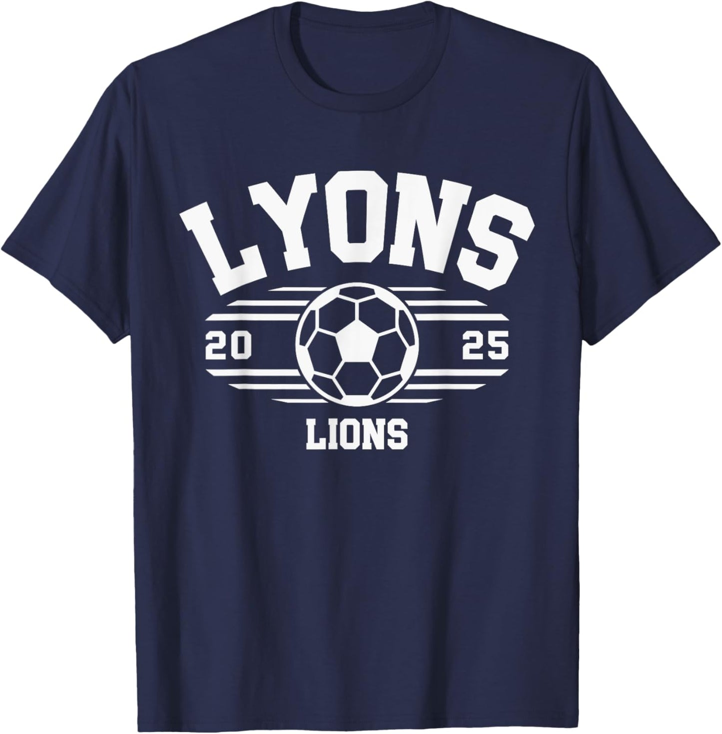 Lyons Lions Soccer Ball 2025 HS T-Shirt - T-Shirt | Navy