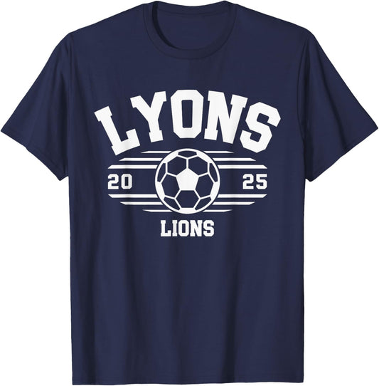 Lyons Lions Soccer Ball 2025 HS T-Shirt - T-Shirt | Navy