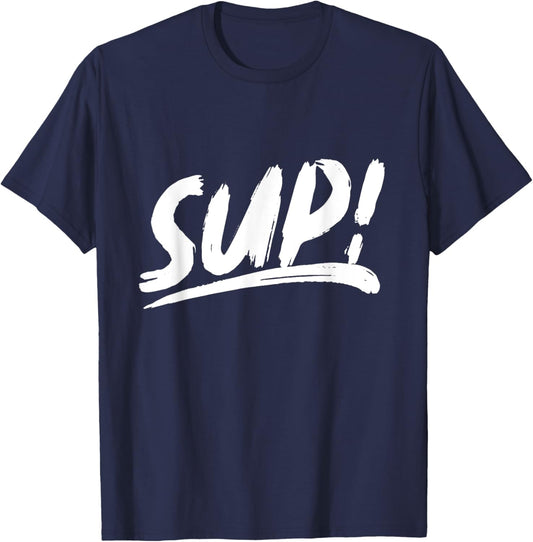That Says Sup - Brushstroke Written T-Shirt - T-Shirt | Navy