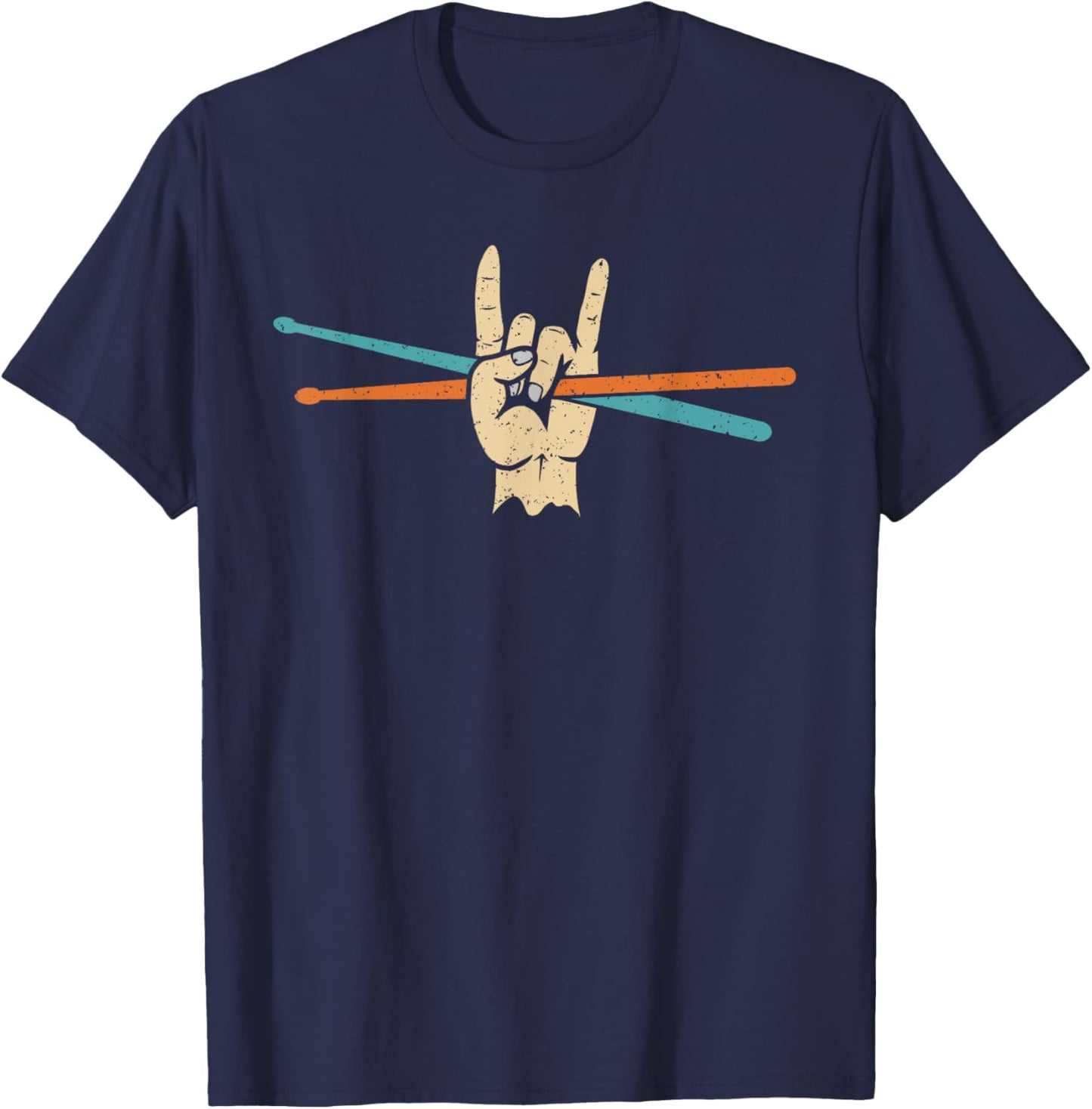 Funny Drummer Art Women Kids Drumming Lover Drummer T-Shirt - T-Shirt | Navy