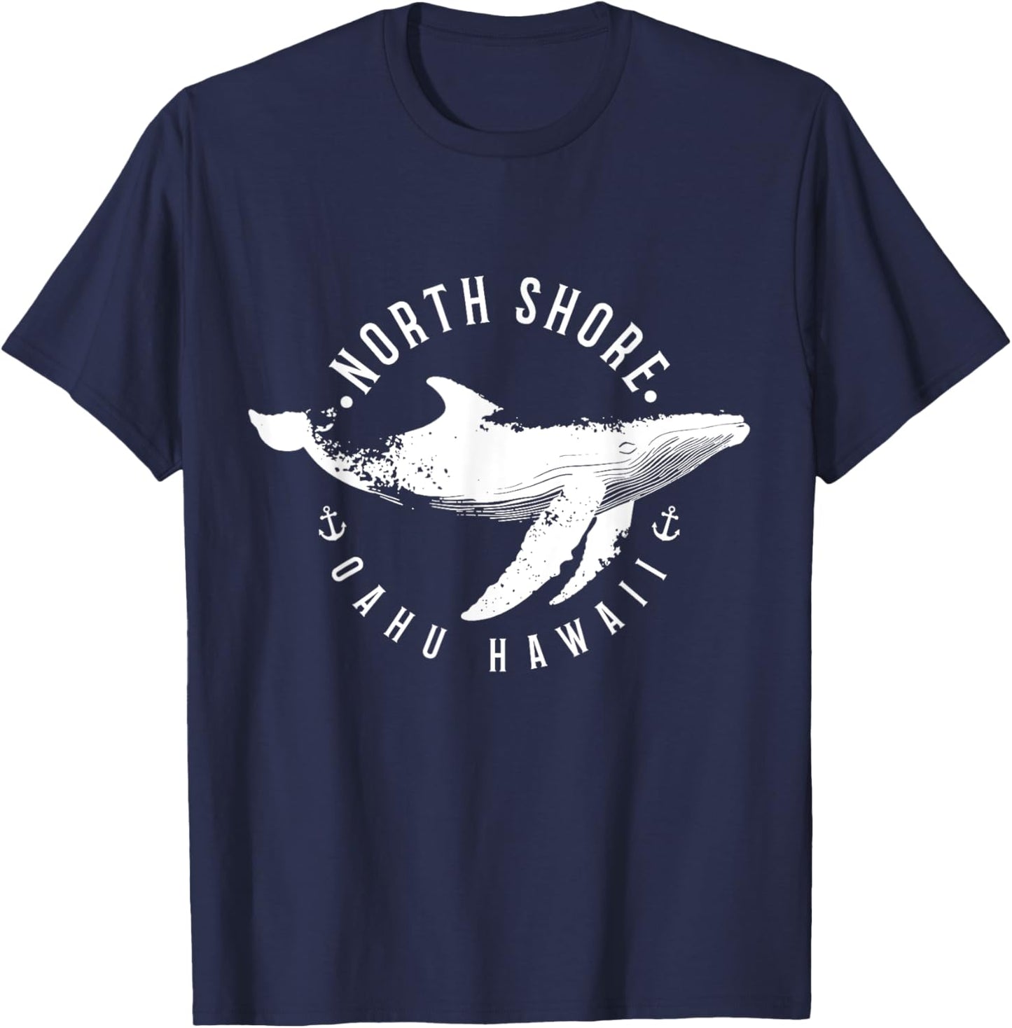 North Shore Uaho Hawaii Surfer Souvenir Whale Ocean Nautical T-Shirt - T-Shirt | Navy