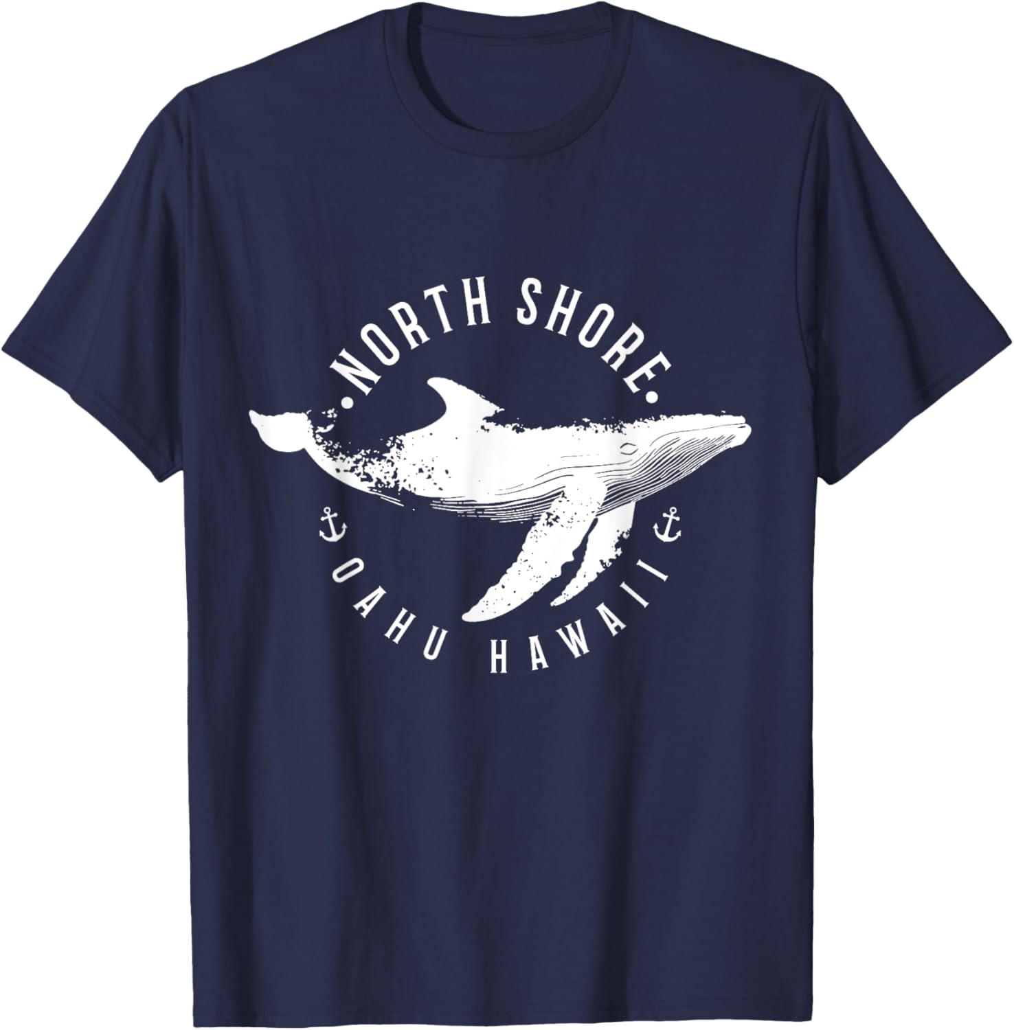 North Shore Uaho Hawaii Surfer Souvenir Whale Ocean Nautical T-Shirt - T-Shirt | Navy