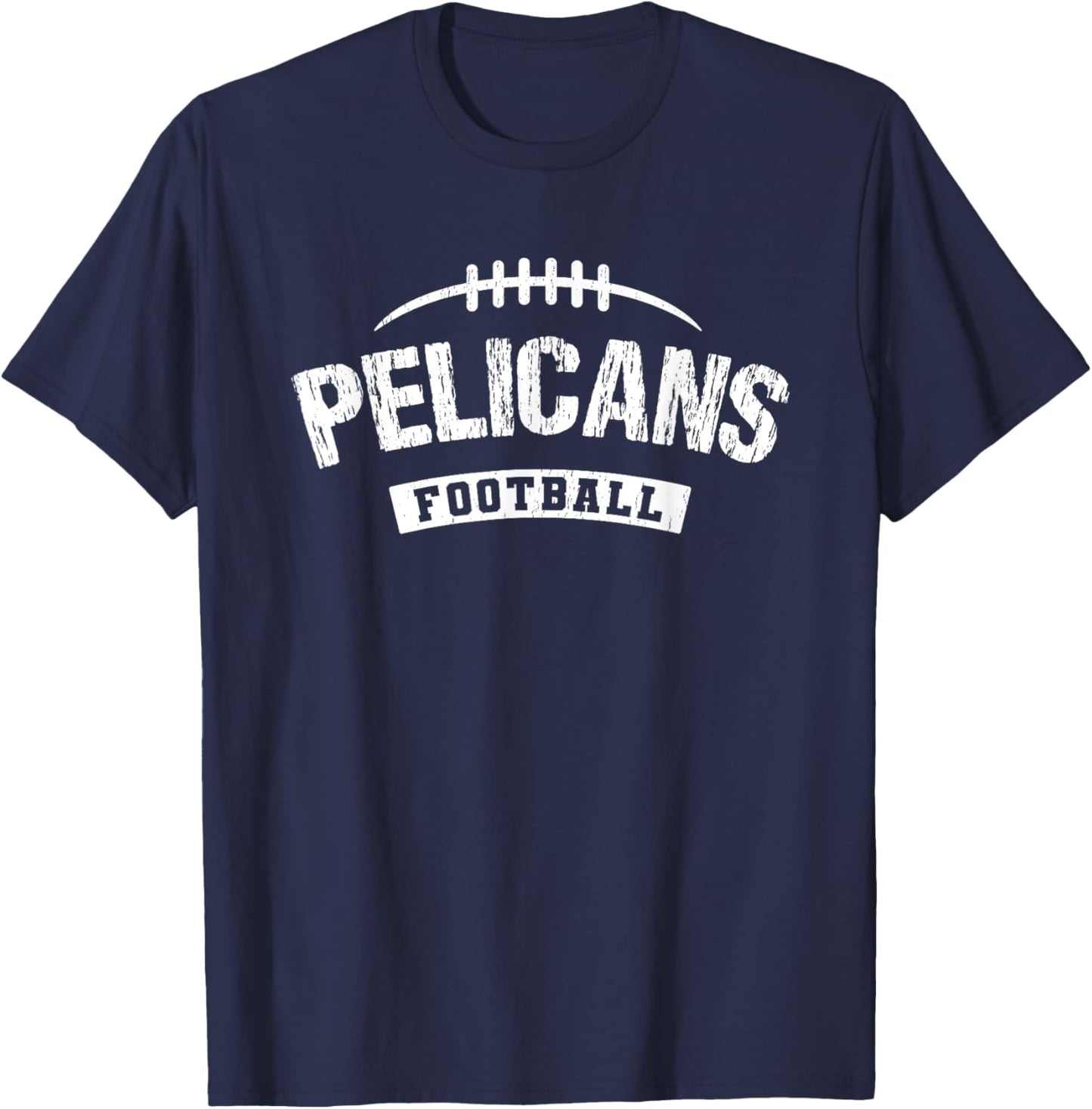 Pelicans Homer Football Distressed HS T-Shirt - T-Shirt | Navy