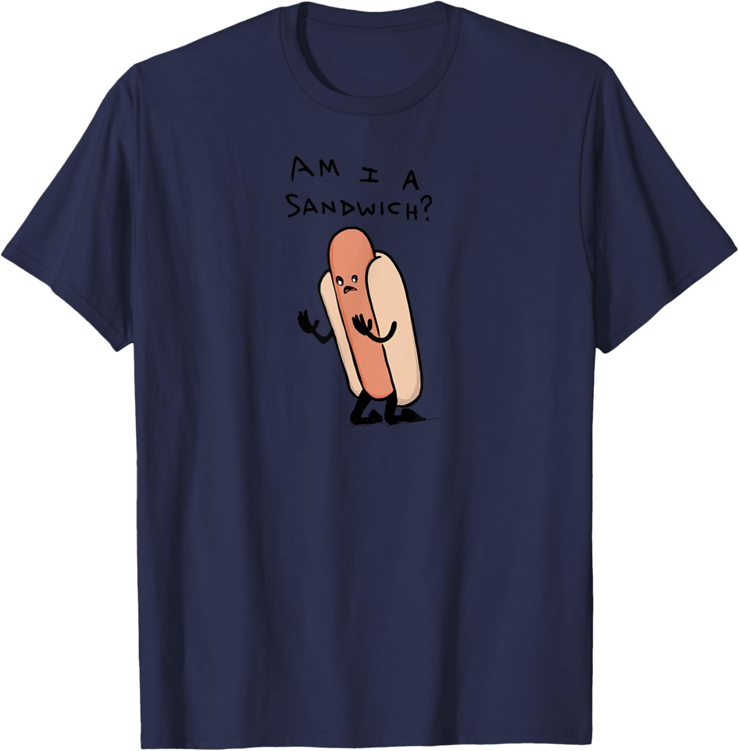 Threadless Nathan W. Pyle Am I A Sandwich? Graphic T-Shirt - T-Shirt | Navy