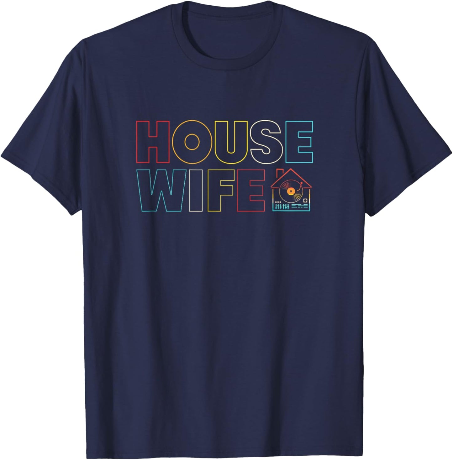 Retro House Wife Rave Techno House Music T-Shirt - T-Shirt | Navy