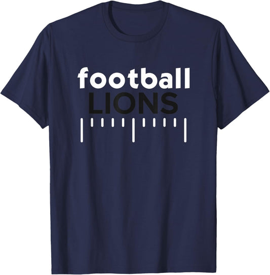 Edwards County Lions Football Lines HS T-Shirt - T-Shirt | Navy