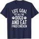 Fried Chicken Pet All The Dogs Funny Dogs and Fried Chicken T-Shirt - T-Shirt | Navy